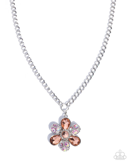Vacation Flowers - orange - Paparazzi necklace