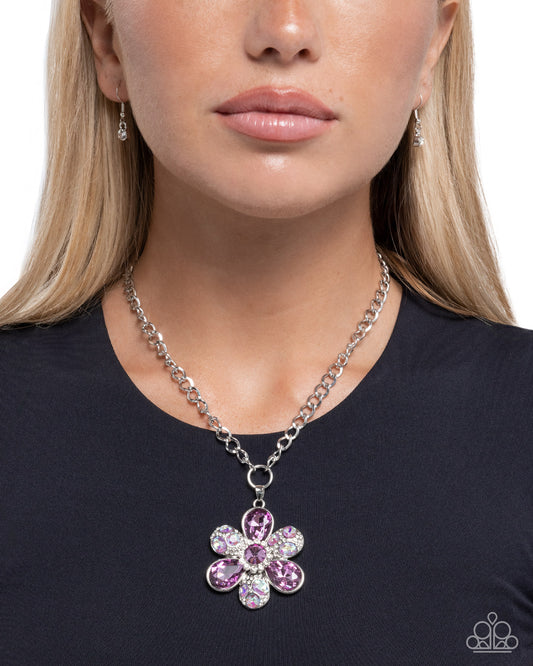 Vacation Flowers - purple - Paparazzi necklace