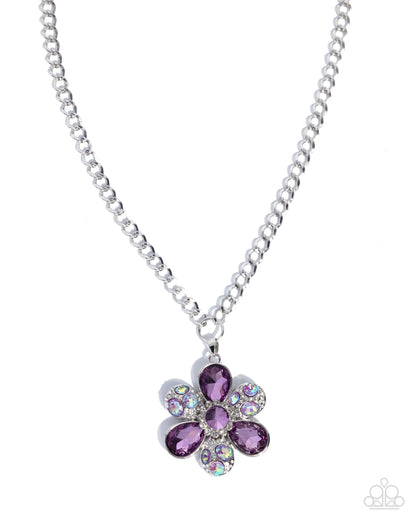 Vacation Flowers - purple - Paparazzi necklace