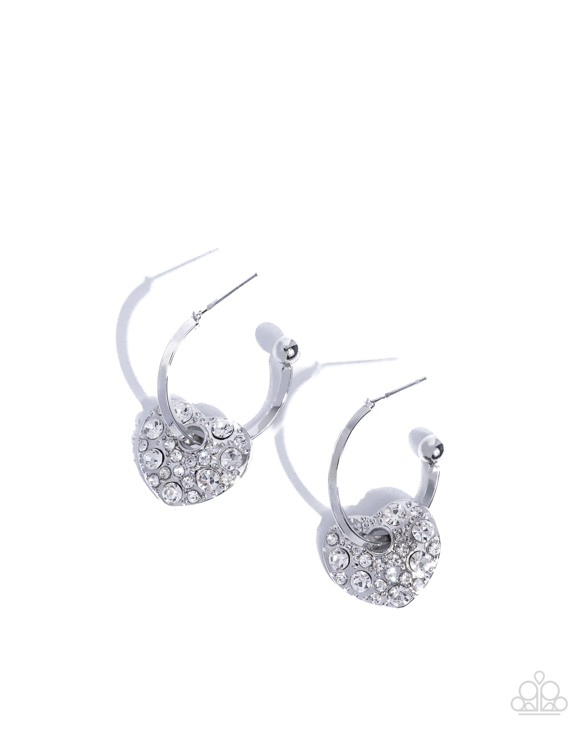 Valentines Valor - white - Paparazzi earrings