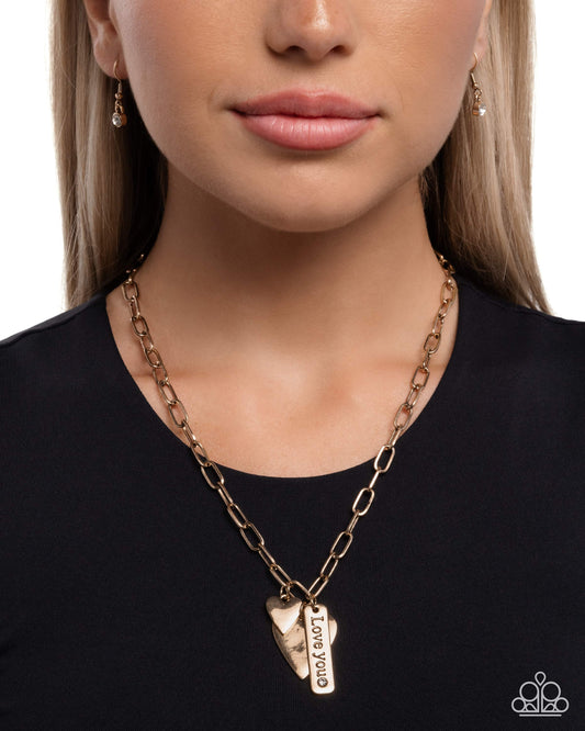 Valentines Victory - gold - Paparazzi necklace