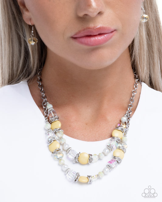 Valiant Victorian - yellow - Paparazzi necklace