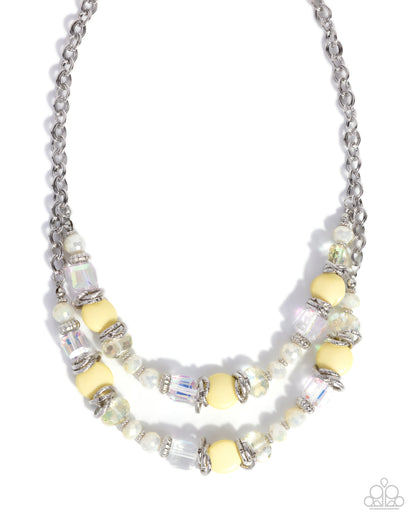 Valiant Victorian - yellow - Paparazzi necklace