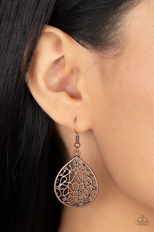 Valley Estate - copper - Paparazzi earrings