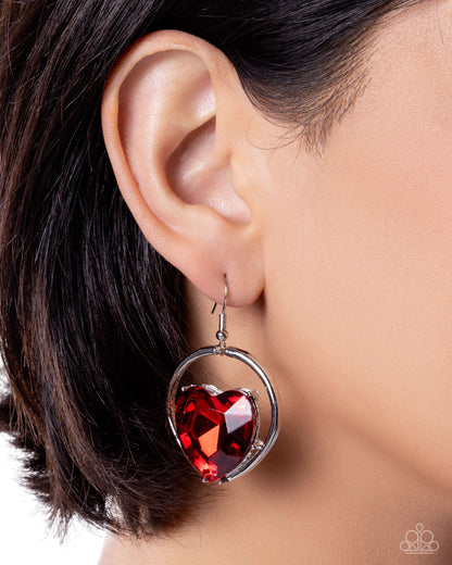 Valuable Valentines - red - Paparazzi earrings