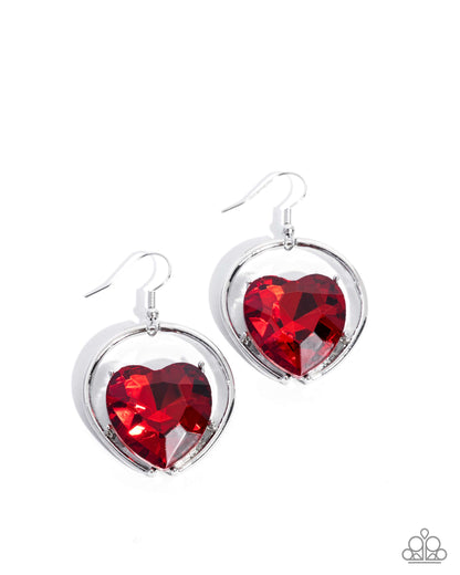 Valuable Valentines - red - Paparazzi earrings