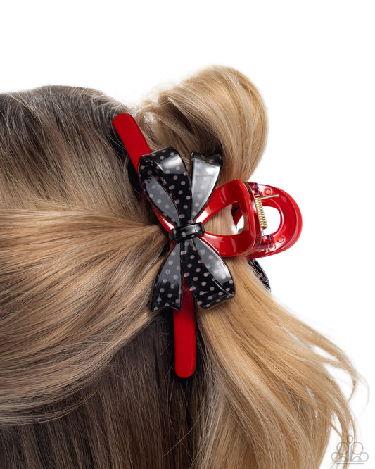 Vaudeville Value - red - Paparazzi hair clip