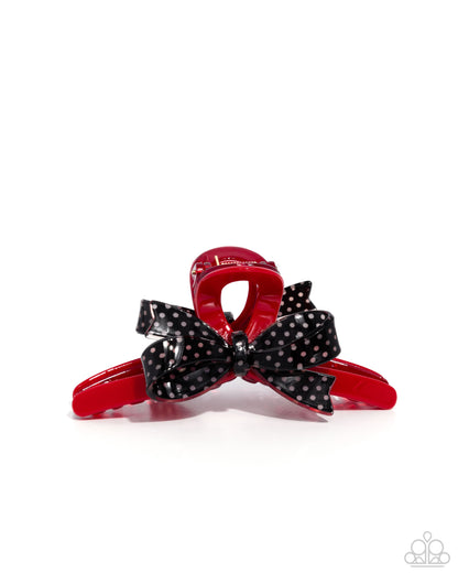 Vaudeville Value - red - Paparazzi hair clip