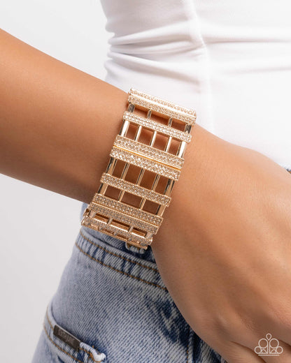 Vertical Vanity - gold - Paparazzi bracelet