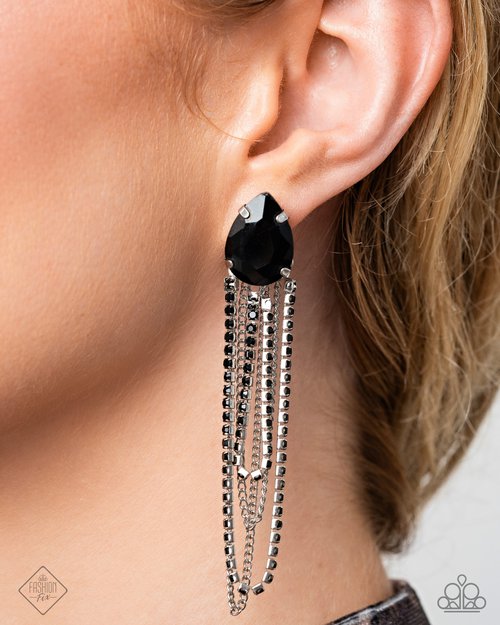 Vicious Venture - black - Paparazzi earrings