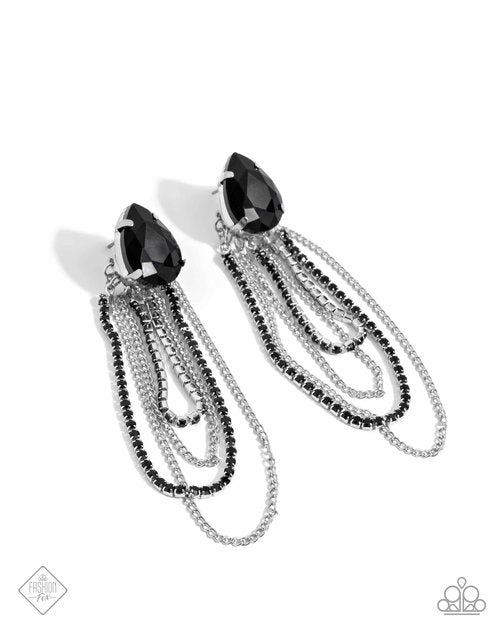 Vicious Venture - black - Paparazzi earrings