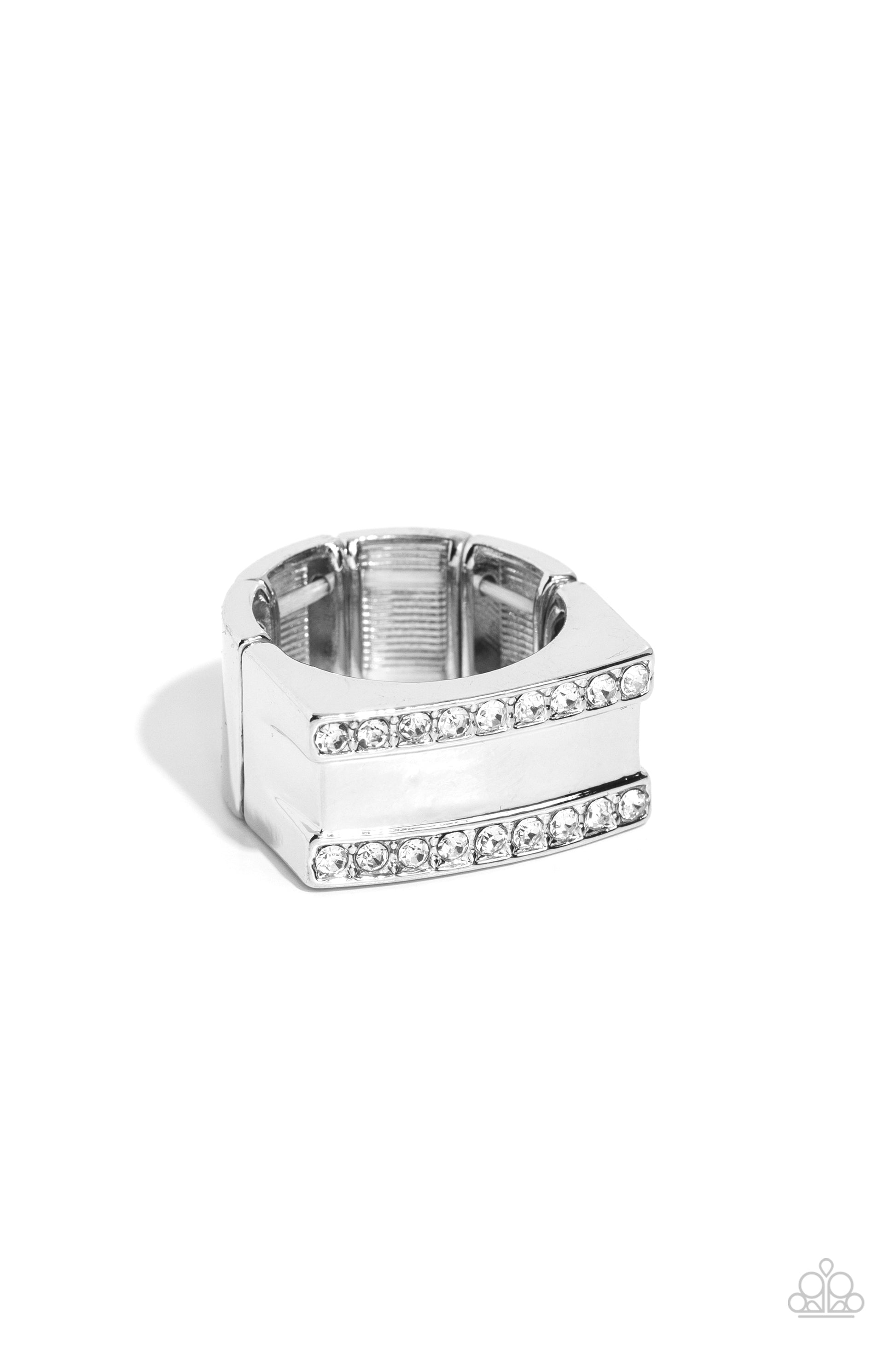 Victory - white - Paparazzi MENS ring