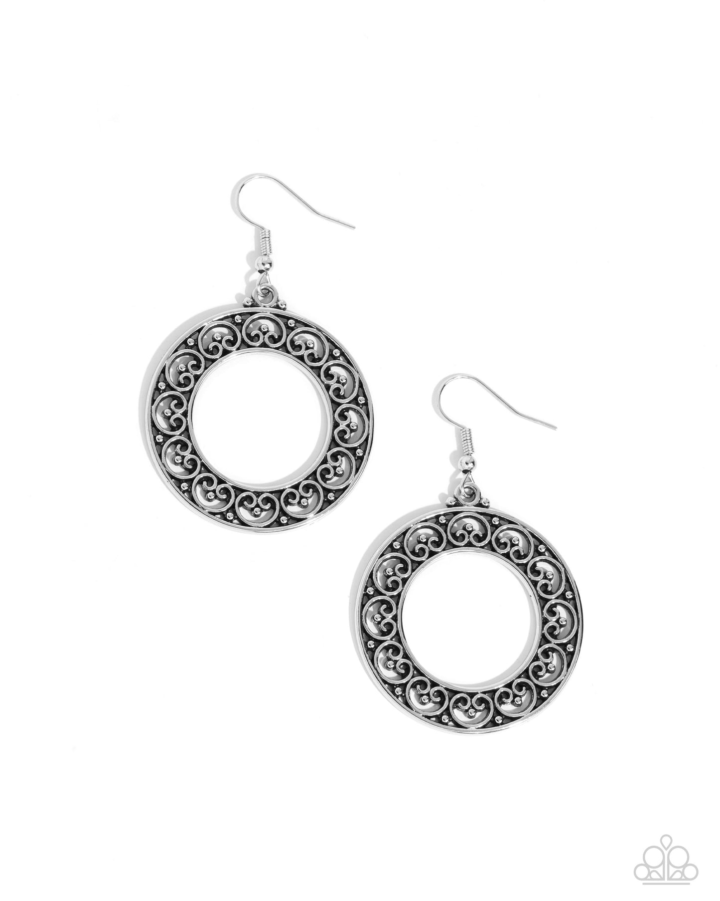 Vineyard Valentine - silver - Paparazzi earrings