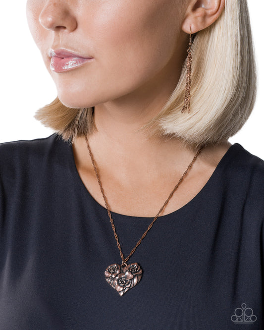 Vintage Flair - copper - Paparazzi necklace