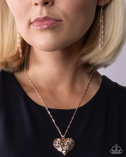 Vintage Flair - rose gold - Paparazzi necklace