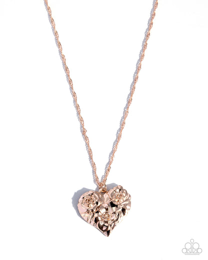 Vintage Flair - rose gold - Paparazzi necklace