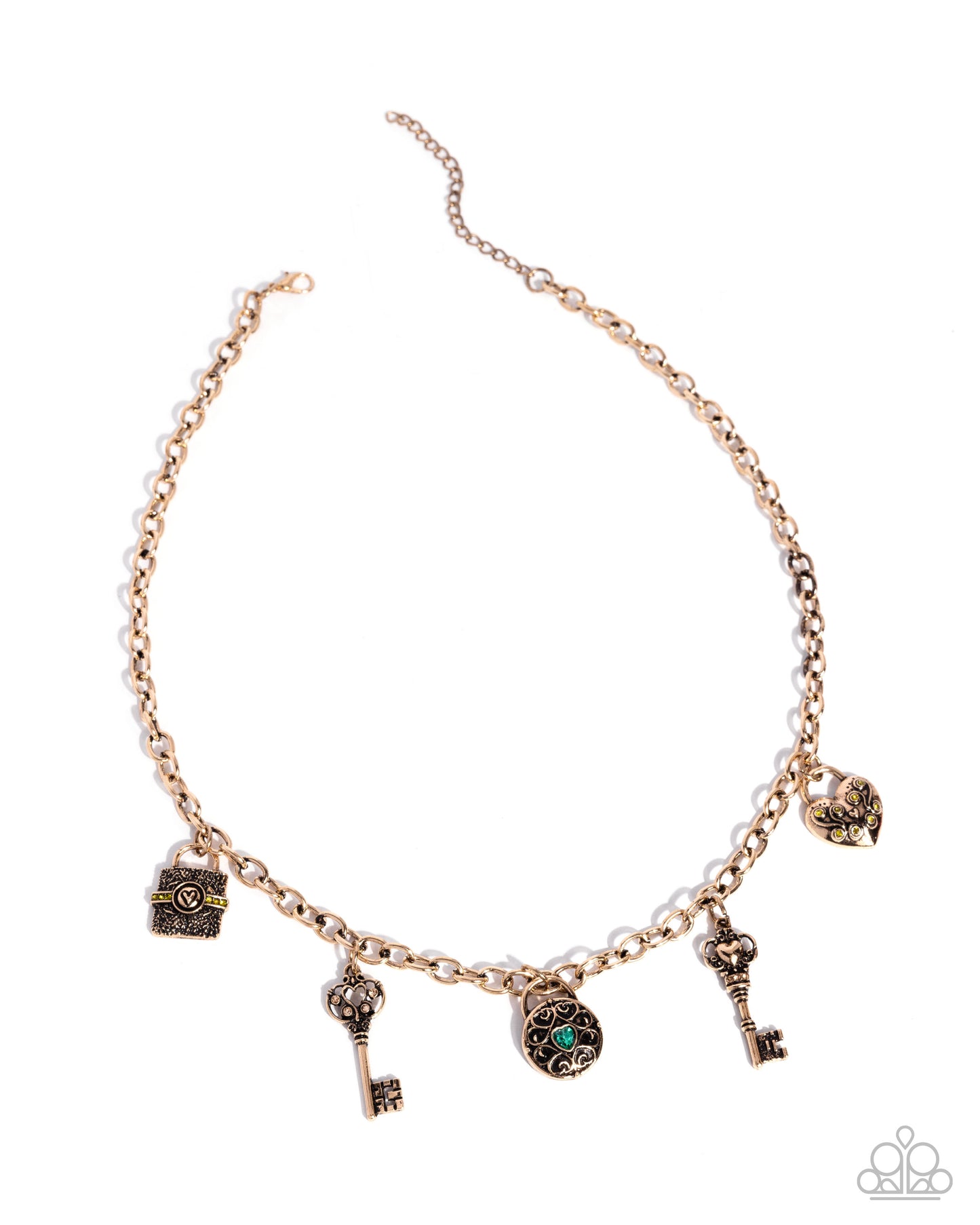 Vintage Showcase - green - Paparazzi necklace
