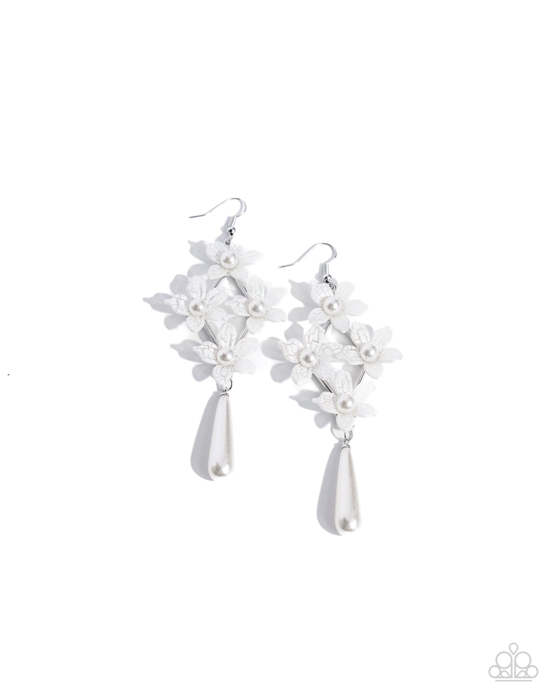 Vintage Veining - white - Paparazzi earrings