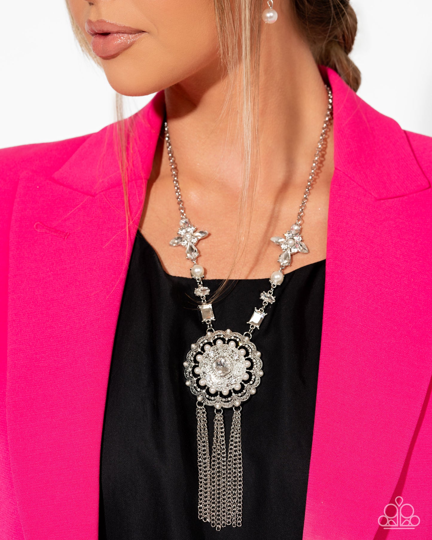 Virtuous Venture - white - Paparazzi necklace