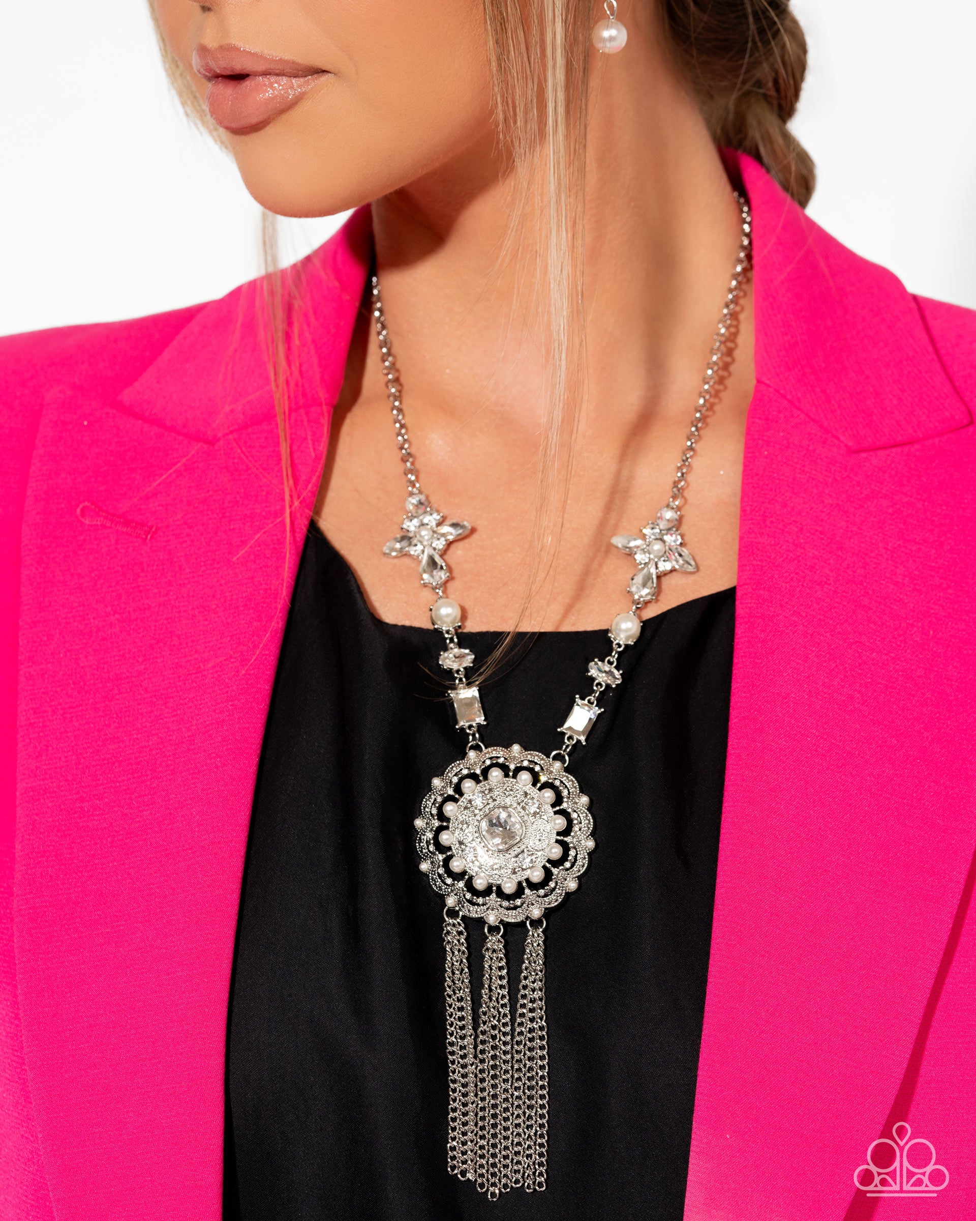 Virtuous Venture - white - Paparazzi necklace