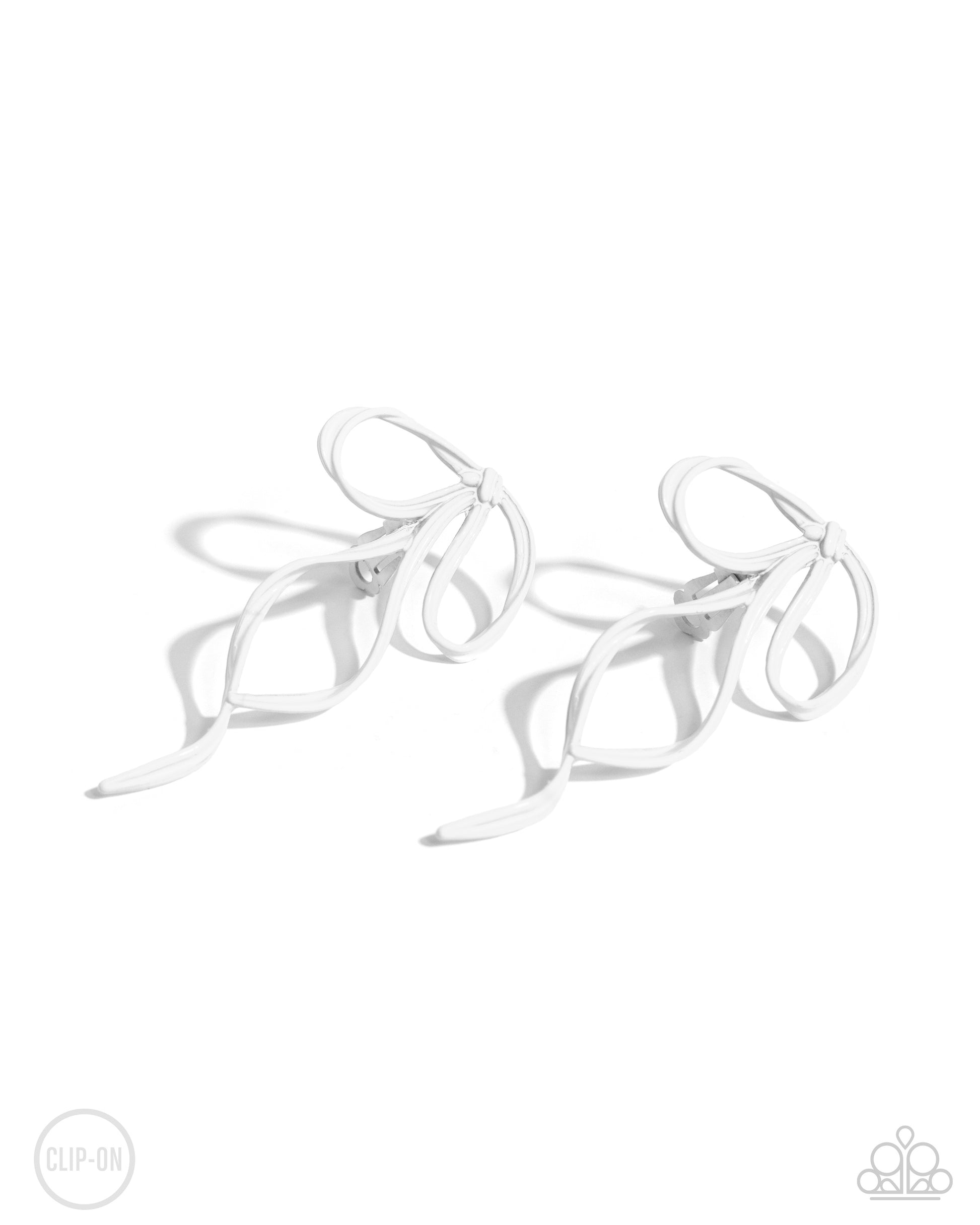 Vow To BOW - white - Paparazzi CLIP ON earrings