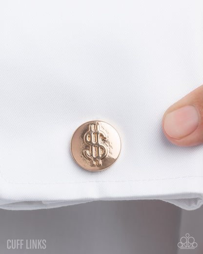 WEALTHY Habit - gold - Paparazzi MENS cufflinks