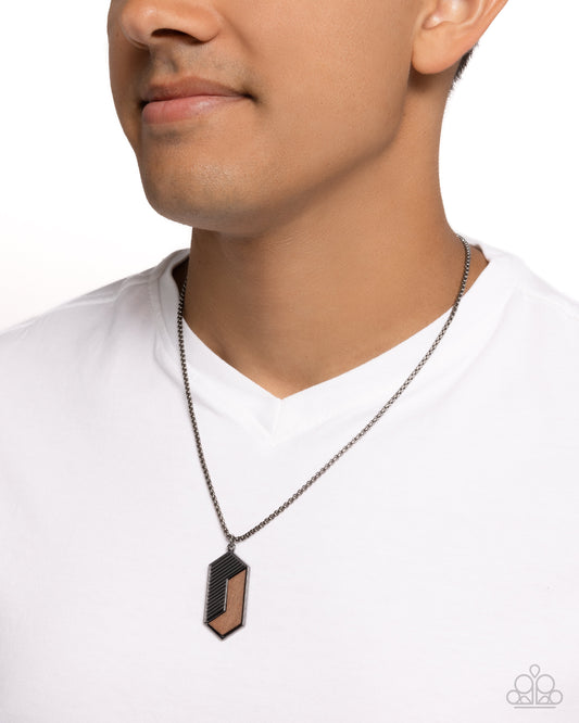 WOODWORK Study - black - Paparazzi MENS necklace