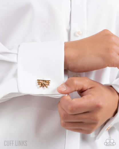 WRIGHT Here! - gold - Paparazzi cufflinks