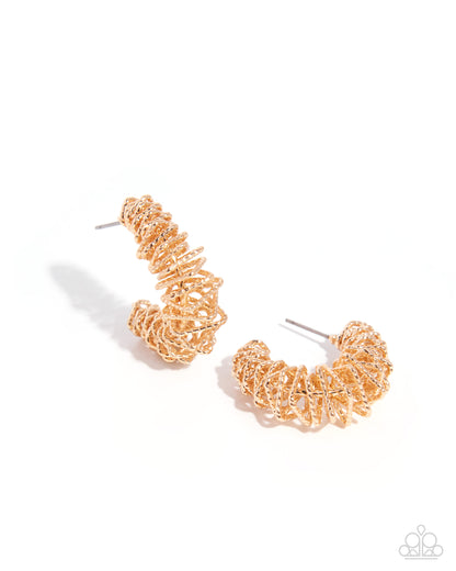 Waltzing Wreath - gold - Paparazzi earrings