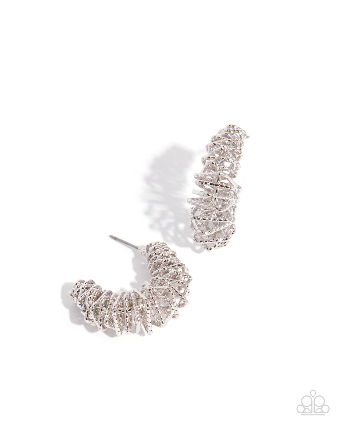 Waltzing Wreath - silver - Paparazzi earrings