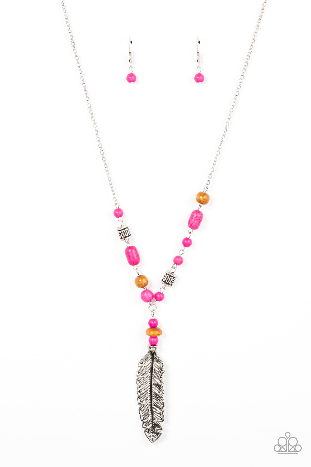 Watch Me Fly - pink - Paparazzi necklace