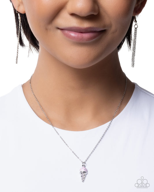 We All Scream For Ice Cream - pink - Paparazzi necklace