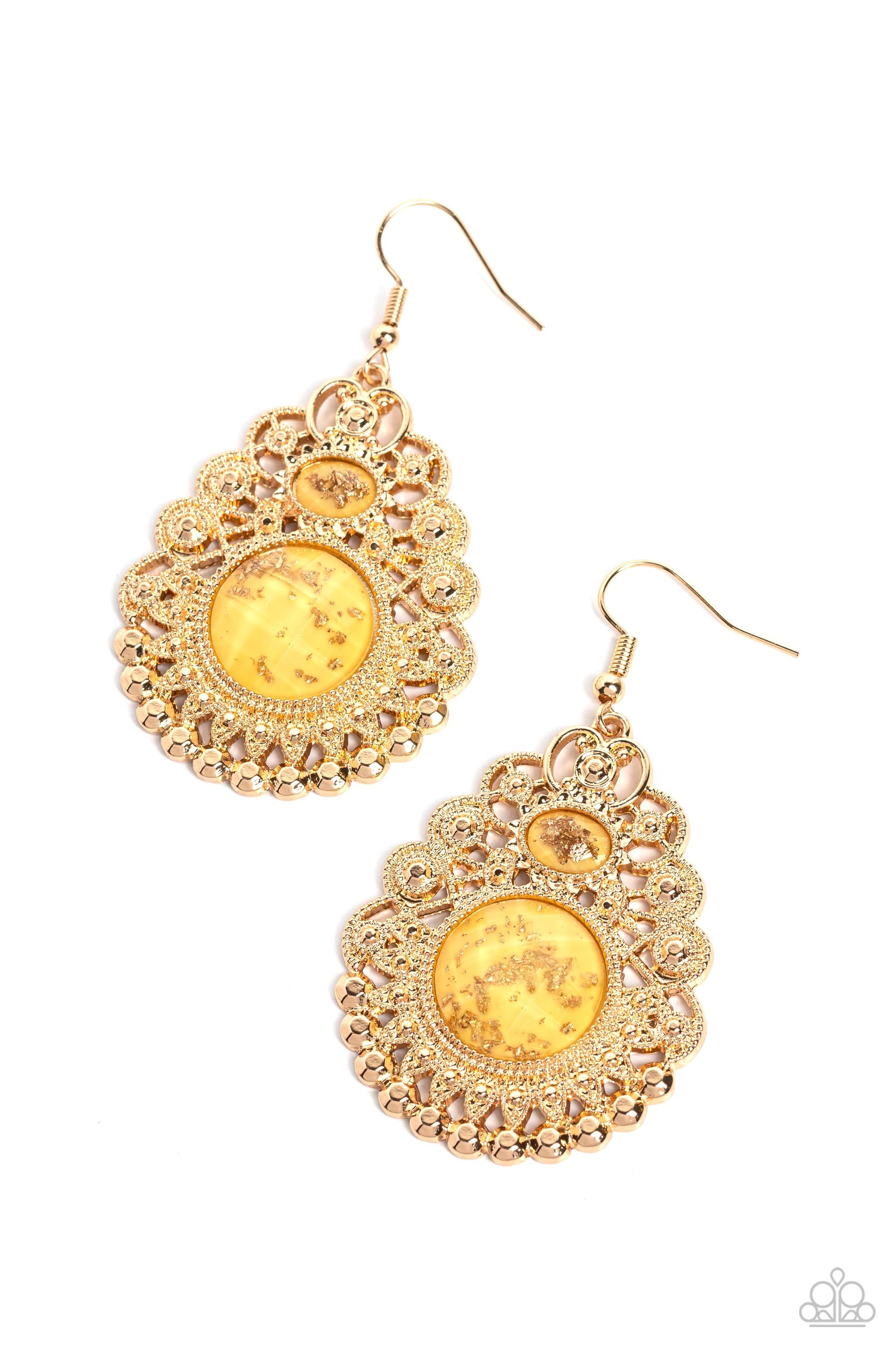 Welcoming Whimsy - yellow - Paparazzi earrings