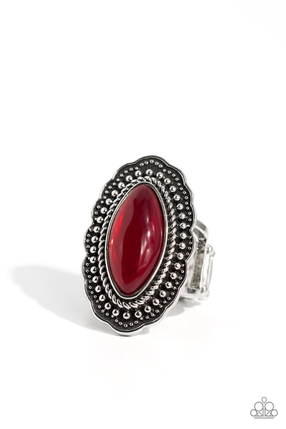 Western Wager - red - Paparazzi ring