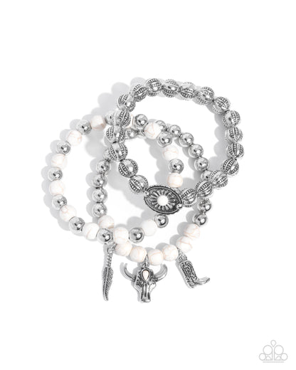 Western Wardrobe - white - Paparazzi bracelet