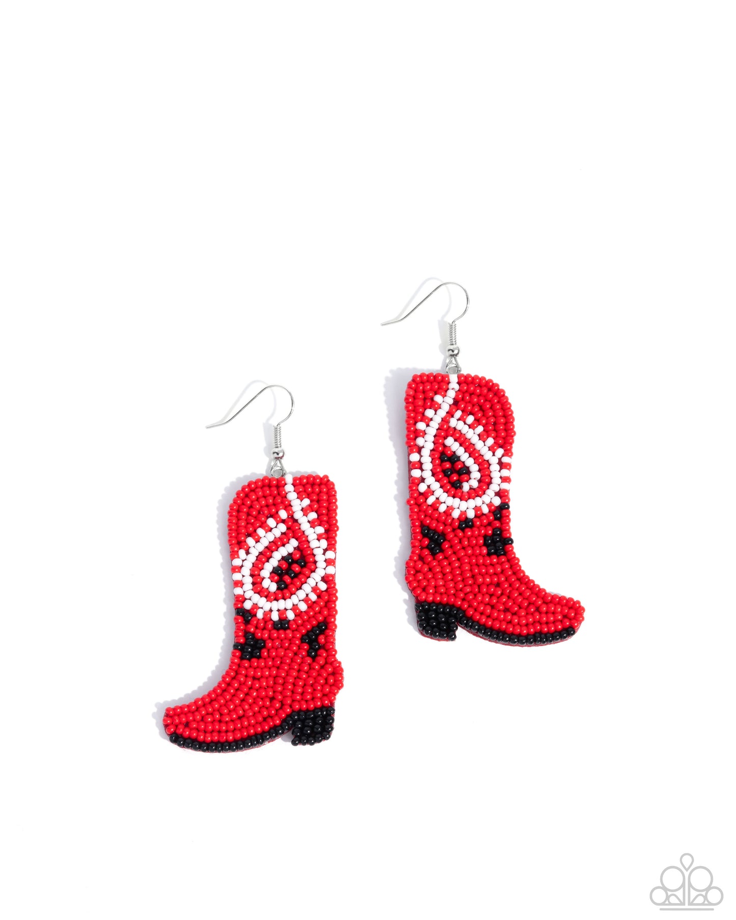 Western Webbing - red - Paparazzi earrings
