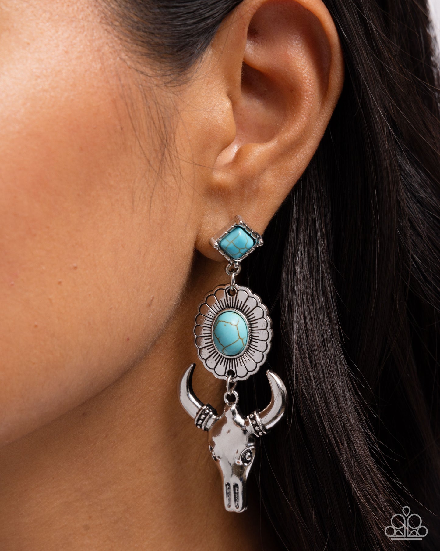 Western Week - blue - Paparazzi earrings