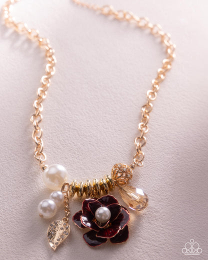 Whimsical Broadcast - gold - Paparazzi necklace