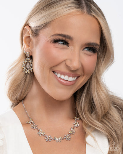 Whimsically Content - yellow - Paparazzi earrings