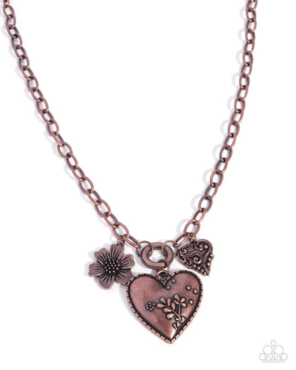 Whimsical Waiver - copper - Paparazzi necklace