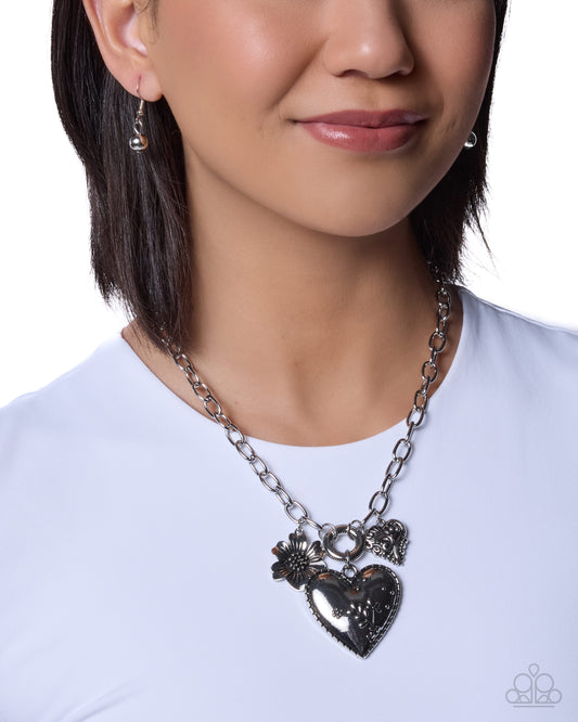Whimsical Waiver - silver - Paparazzi necklace