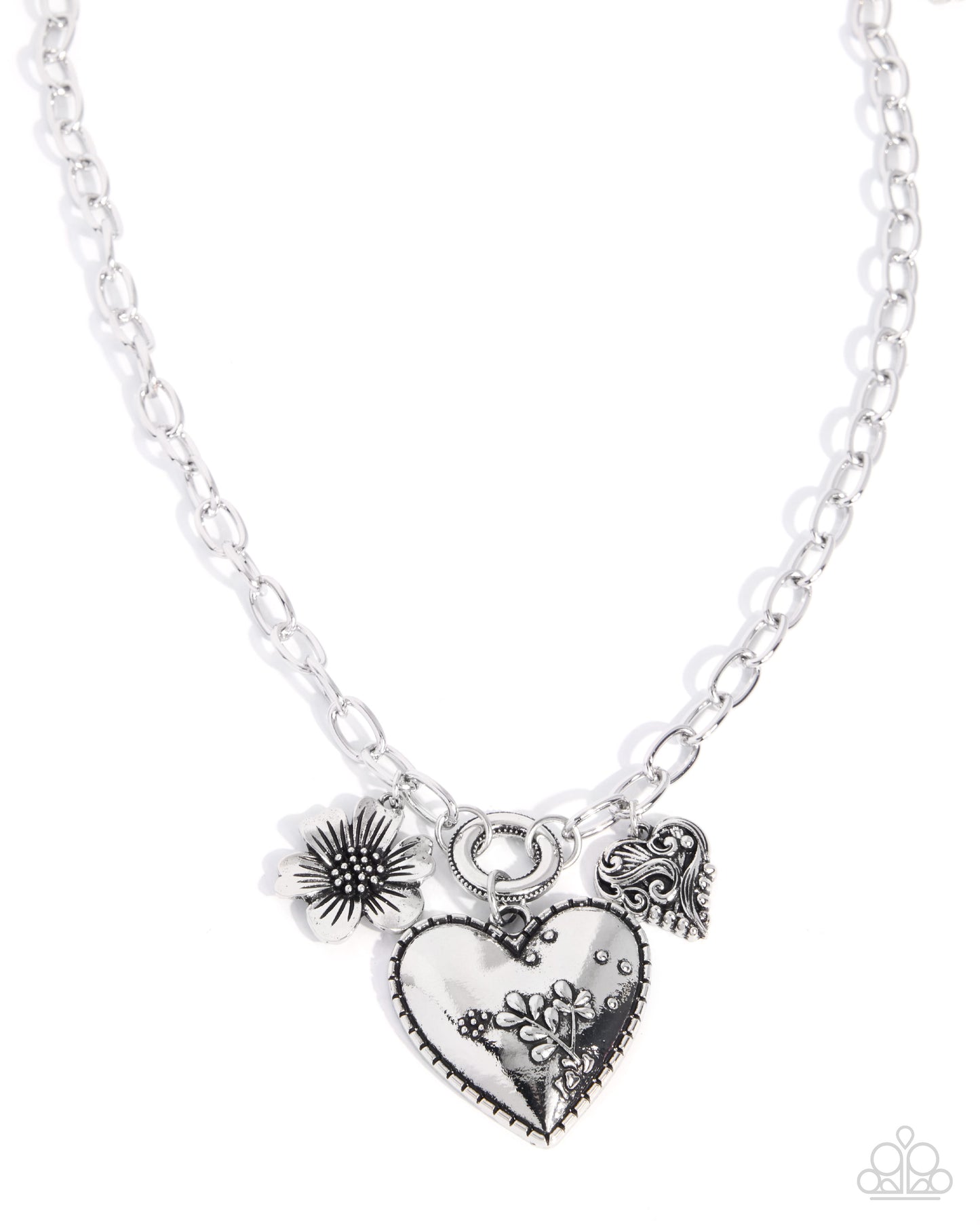 Whimsical Waiver - silver - Paparazzi necklace