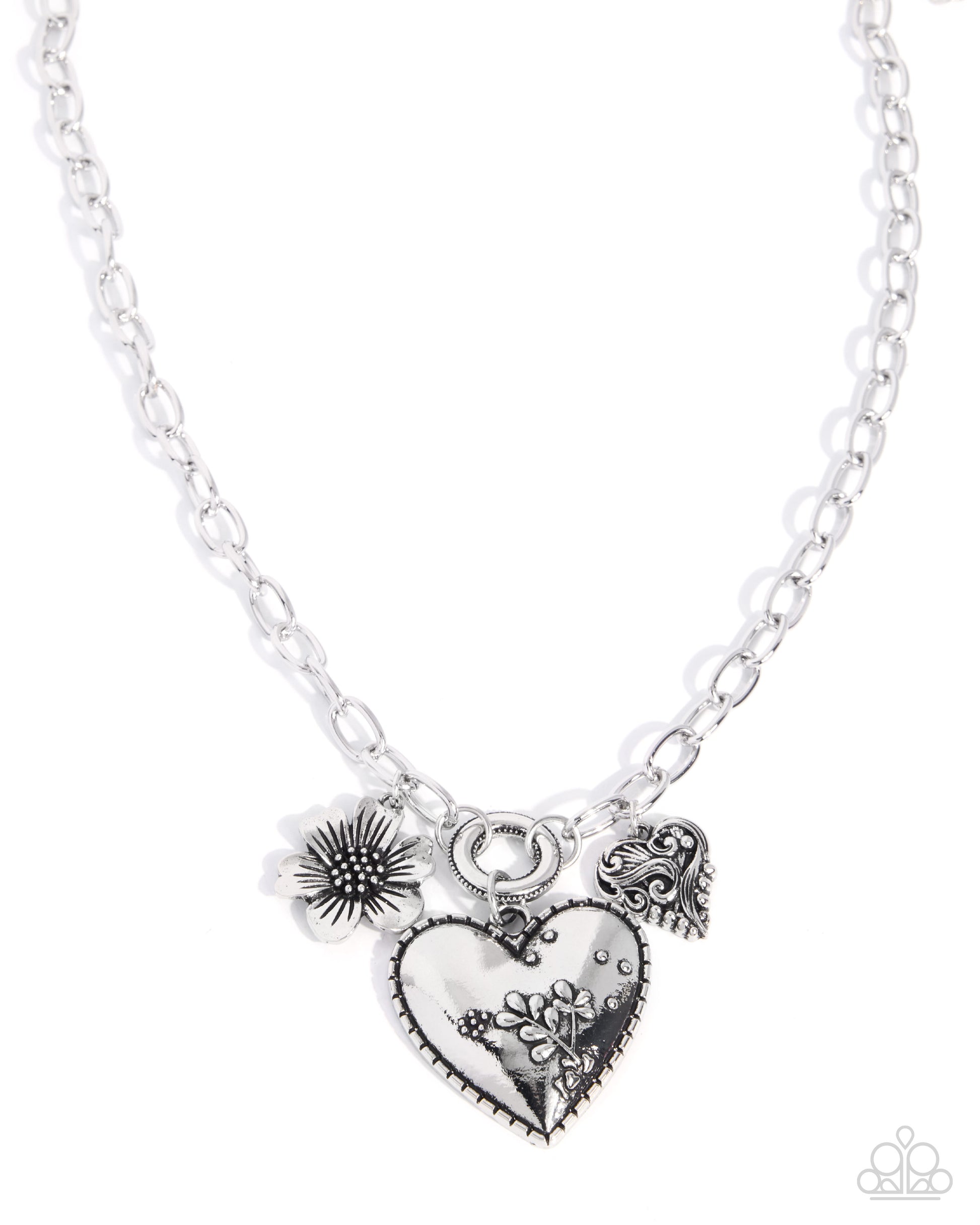 Whimsical Waiver - silver - Paparazzi necklace
