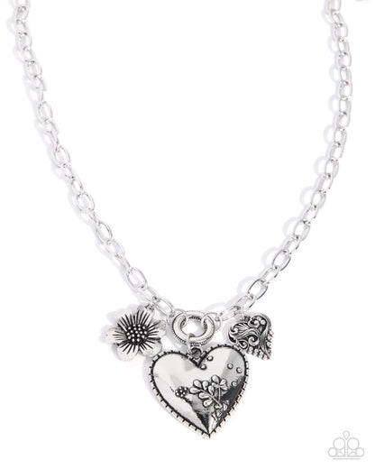 Whimsical Waiver - silver - Paparazzi necklace