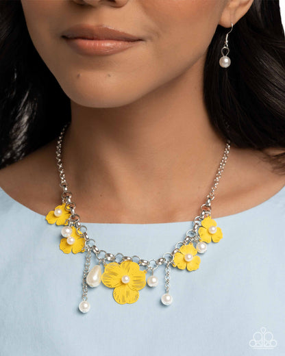 Whimsical Waymaker - yellow - Paparazzi necklace
