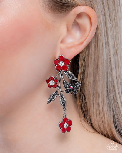 Whimsical Weekend - red - Paparazzi earrings