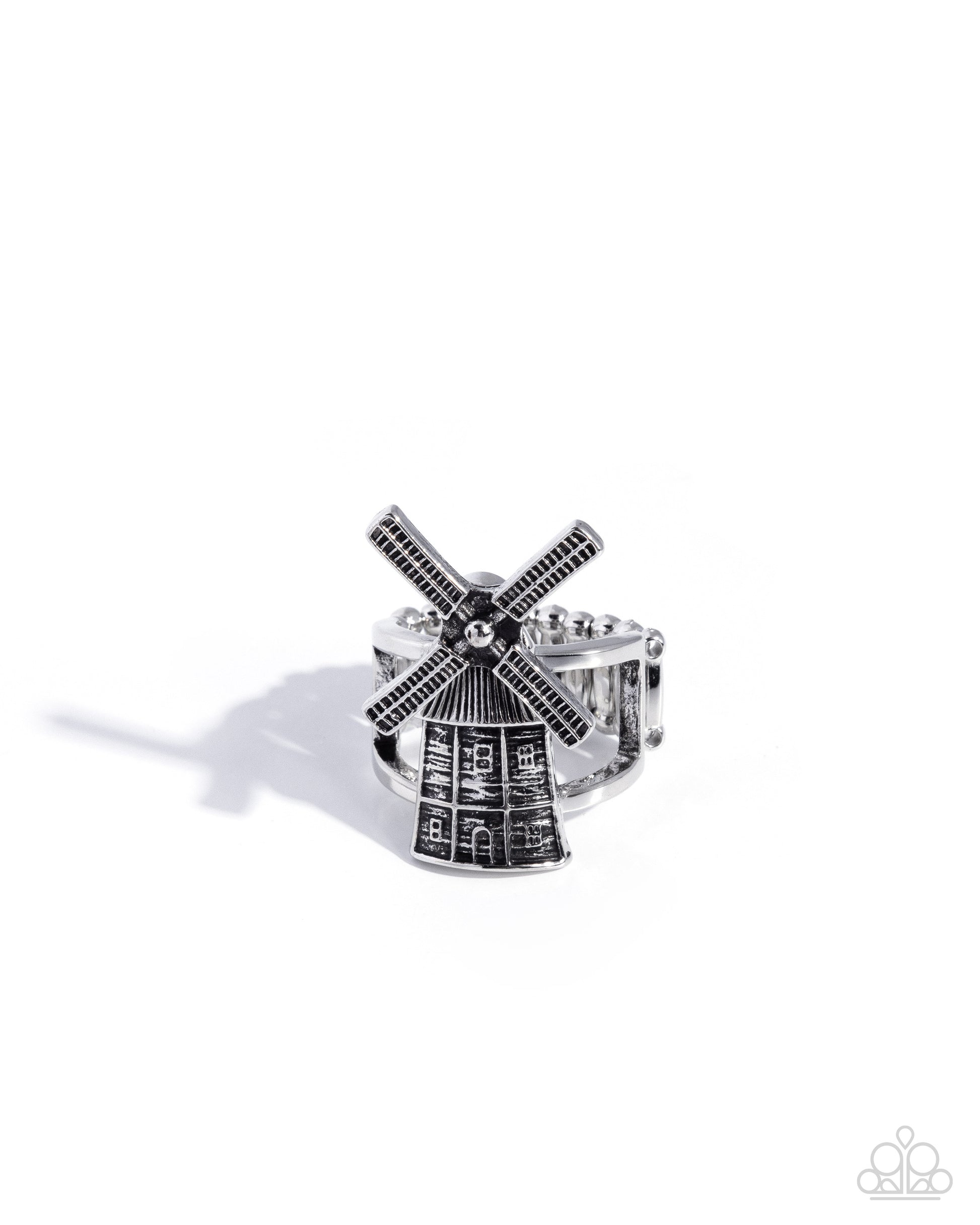 Whimsical Windmill - silver - Paparazzi ring