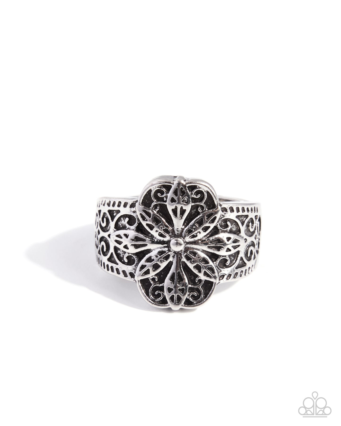 Whimsical Word - silver - Paparazzi ring