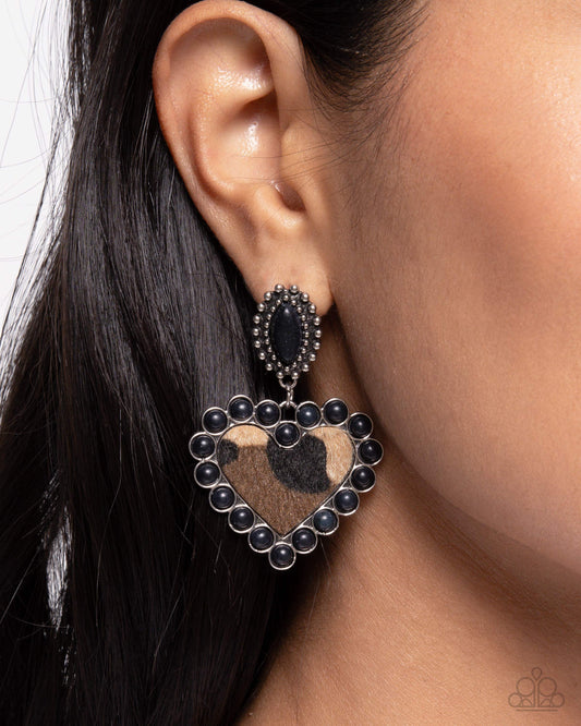 Whimsical Wrangler - black - Paparazzi earrings