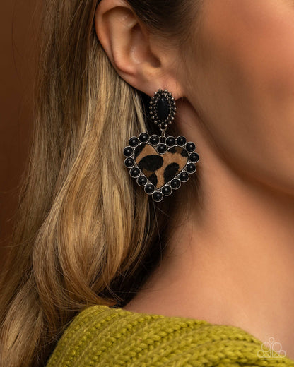 Whimsical Wrangler - black - Paparazzi earrings